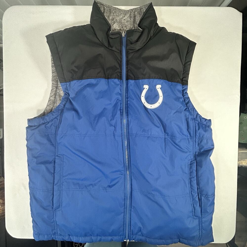 Indianapolis Colts NFL Football Men’s XL Reversible Vest Blue | Gray Full Zip